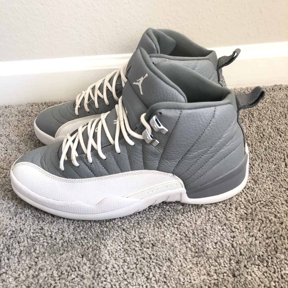 Air Jordan Gray and White High-Top Sneakers
